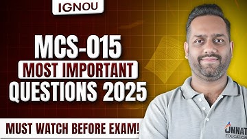MCS 015 Solved Question Paper June 2025 | IGNOU TEE Dec 2025 Must Watch