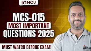 MCS 015 Solved Question Paper June 2025 | IGNOU TEE Dec 2025 Must Watch