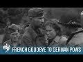 French Women Tearily Say Goodbye To German POWs (1944) | British Pathé