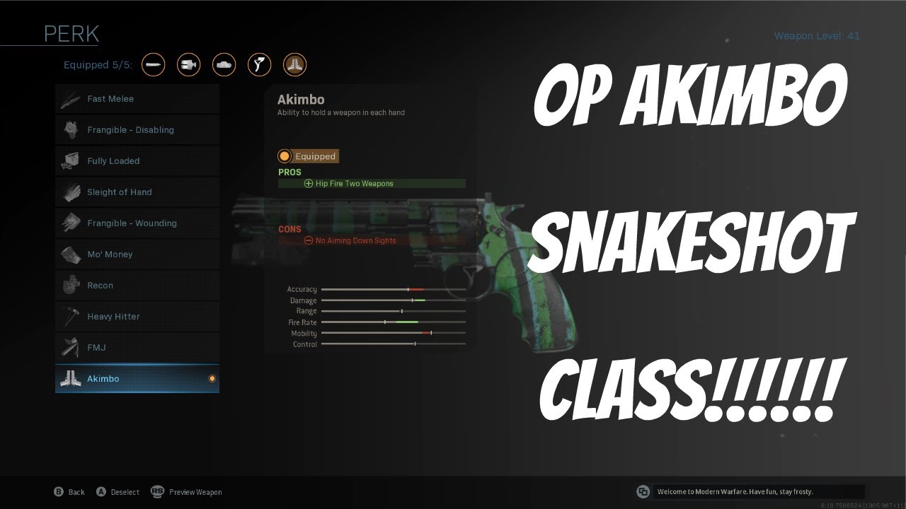 BEST AKIMBO SNAKESHOT CLASS SETUP!! YouTube