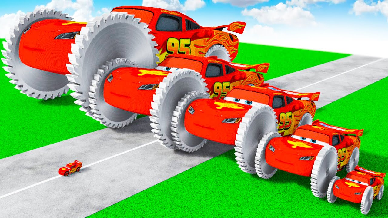 McQueen Transforming to Big & Small SAW Monster truck MCQUEEN in Teardown!
