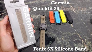 Garmin Quickfit 26 Coyote Tan Review : Fenix 6X Sapphire