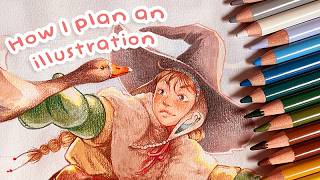 Draw a wintry witch with me ✿ Trying out Woomer colored pencils for the first time