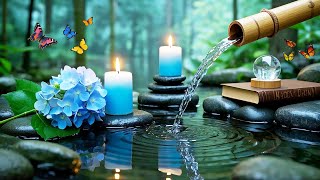 Healing Relaxing Music + Bamboo Water Sounds 🌿 Piano Music for Stress Relief, Sleep &amp; Meditation
