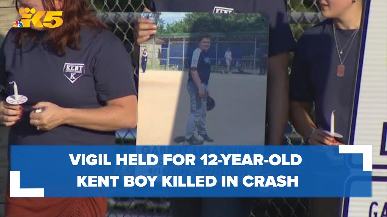 Vigil held for 12-year-old Kent boy killed in crash - YouTube
