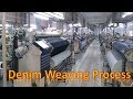 Denim fabric weaving process in air jet loom    warp yarn path weft insertion weft replacement