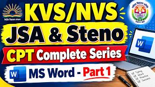 KVS NVS 2025 JSA & STENO CPT Marathan Series | Microsoft Word | Part -1 screenshot 3