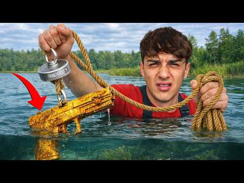 I COLLECTED LOST ITEMS IN THE LAKE WITH A GIANT MAGNET! (I FOUND A GUN) | Ahmet Can Dündar