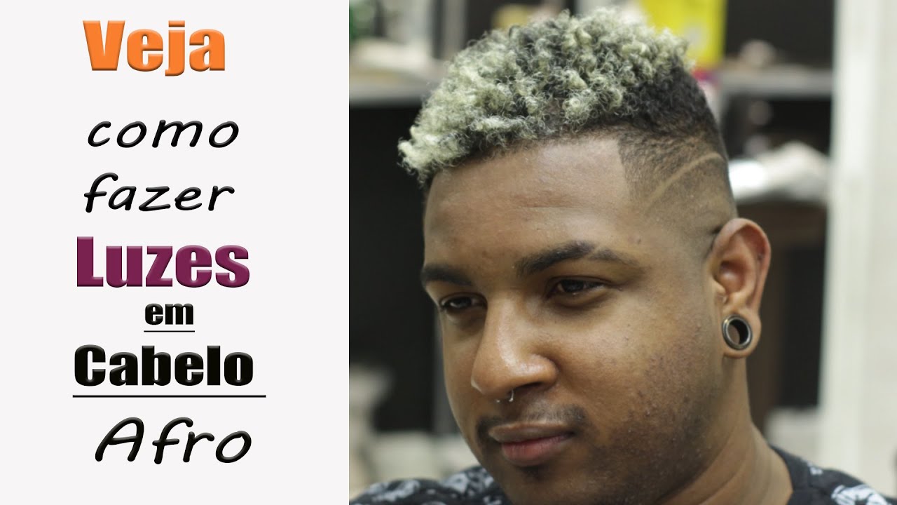 luzes no cabelo masculino cacheado