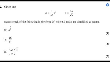 Pure Math P1 Oct 2023 Pearson Edexcel IAL [Q2] WMA 11/01 Topic Simplifying indices
