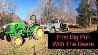 Mobile Lumber Stack! Kubota M6060 and John Deere 5045E