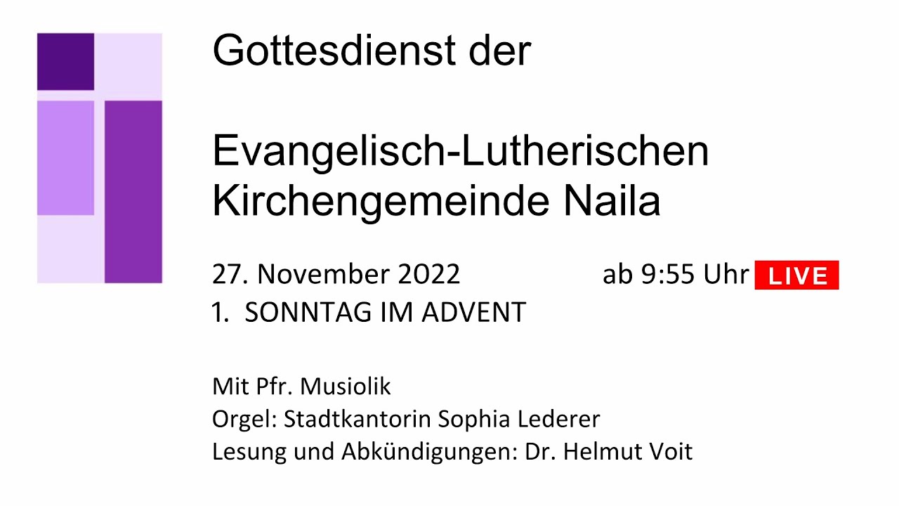 Gottesdienst 27. November 2022 10 Uhr - YouTube
