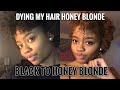 DYING MY HAIR HONEY BLONDE | BLACK TO HONEY BLONDE | CREME OF NATURE | WATCH HOW I DO IT !