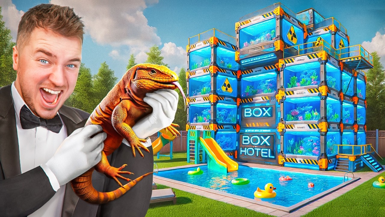 $10,000 LUXURY BOX FORT HOTEL… For Our PET POND MONSTER?! (Billionaire Box Fort)