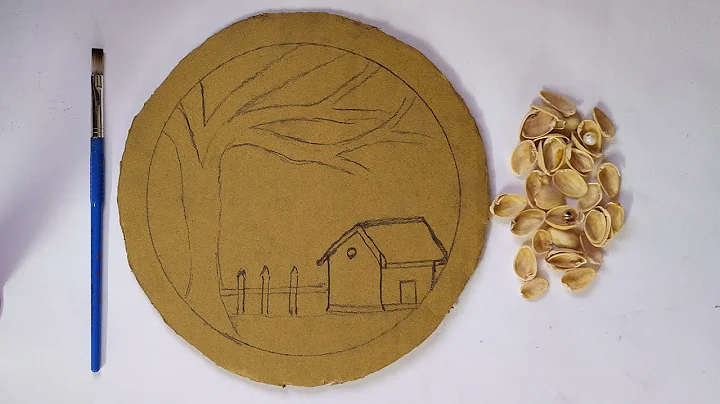 Pista shell craft using cardboard easy...Wall hanging decor using Pista shell