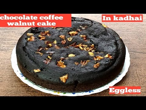 Chocolate Mocha Cake | Eggless & Without Oven I Chocolate Coffee Walnut Cake