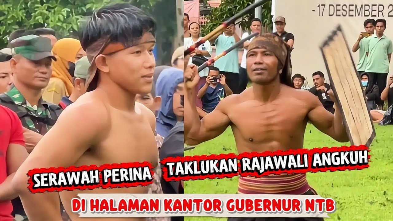 RAJAWALI ANGKUH Mengalah Lawan SERAWAH PERINA di Peresean Halaman Kantor Gubernur NTB 