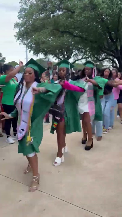Sisters of Alpha Kappa Alpha Doing One Last Stroll Together After Graduation!