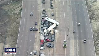 Fort Worth winter storm freeway pile-up kills at least 5 people, 100 vehicles involved