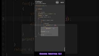 Day 22 V02 ll Coding Writter 0.1 ll C programming best pattern Tutorial ll #c #codingbat #coding