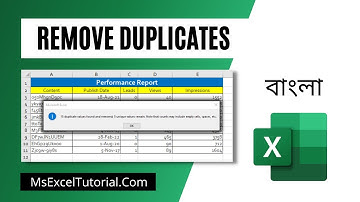How to Remove Duplicates in Excel in Bangla
