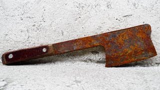 Old Rusty Handmade Axe Restoration