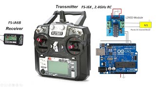 How to control a DC motor by FlySky RC – FS i6x using Arduino