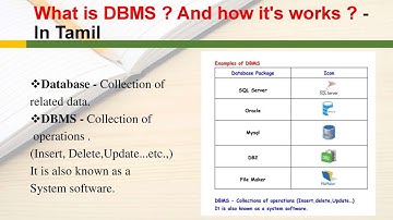 What is DBMS | Introduction to Database management system | Tamil