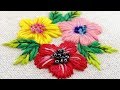 Hand Embroidery for Beginners - Satin Stitch Flower [Free Pattern]