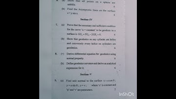 Differential Geometry||Bsc(hons)||2019||3rd sem||mdu