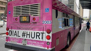 Ride On The CTA New Flyer D40LF Bus 2003 On Rt 20 Madison Pink wrap bus