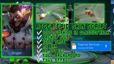 Roger Epic Skin Script | By:Computer Official | 100% Working | With Backup File