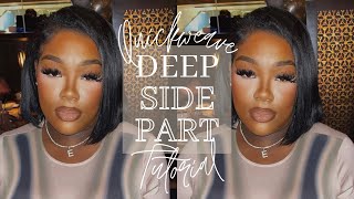 AFFORDABLE SIDE PART BOB QUICKWEAVE TUTORIAL! | Purple Pack Hair! Beginner Friendly! Erica Danley