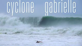 Cyclone Gabrielle brought some big angry surf to town. Surfing NZ