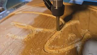 CNC Router my Channel Logo with Sharpro 1/4 Spiral Upcut @BAILEYWOODWORKS