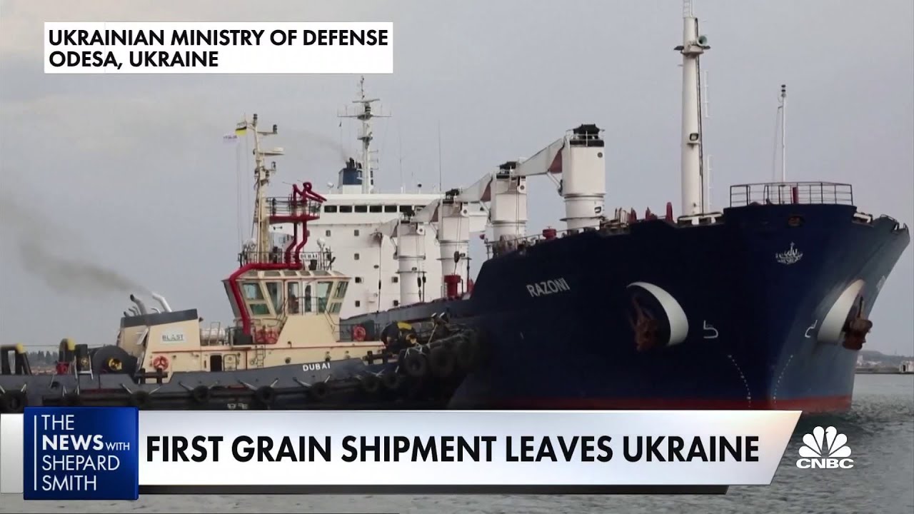First shipment of Ukrainian grain leaves the country since Putin's invasion