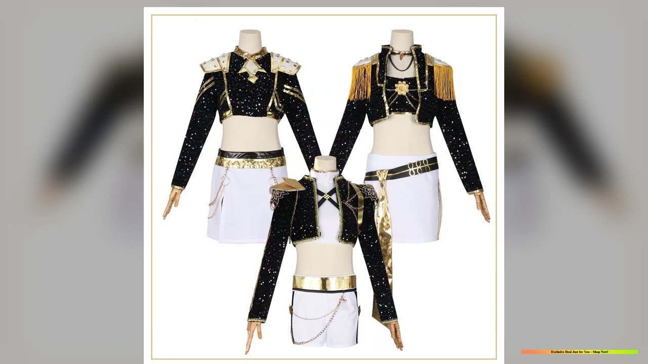 Black and gold girl group cosplay costumes anime and game cosplay Halloween stage costumes Latest R