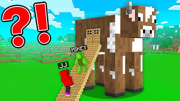 JJ and Mikey Found The BIGGEST COW SECRET BASE in Minecraft Maizen!
