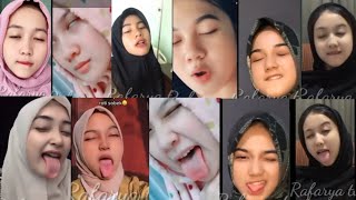 Tiktok julur lidah challenge| paling panjang dan basah jadi juara #tiktokviral#hijabstyle