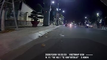 Camera hành trình Vietmap G39 Video cam sau, Quay đêm trong nội thành Tây Ninh.  ducthinhtayninh.com