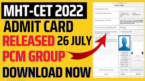 🟣 MHT-CET 2022 PCM GROUP ADMIT-CARD/ HALLTICKET RELEASED 🔥|| HOW TO DOWNLOAD 🔥||