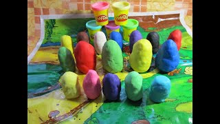 Play Doh Eggs learn colors SpongeBob SquarePants, Peppa Pig, Thomas and Friends, Cars, Angry Birds