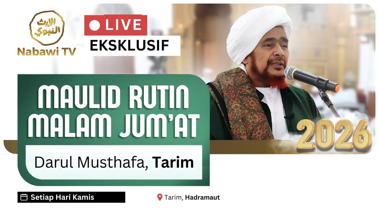 🔴LIVE Maulid Rutin Darul Musthofa, Tarim bersama al-Habib Umar bin Hafidz 2026 | Nabawi TV