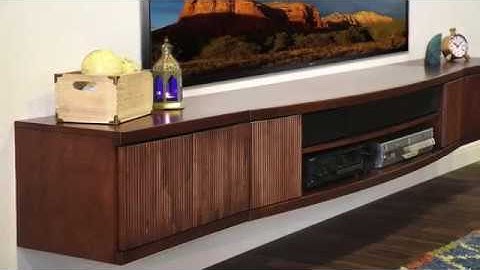 Woodwaves Floating TV Stand Entertainment Center Console - Curve - 3 Piece - Mocha
