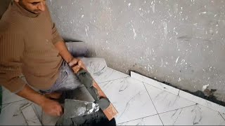 طرق عديدة لتركيب البلينتا  السيراميك وهذه واحدة منهم.Many ways to install tile cutters ▶️250