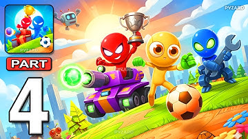 Stickman Party - Gameplay Walkthrough Part 4 - Tournament Mode 1 2 3 4 Players Free New Mini Games