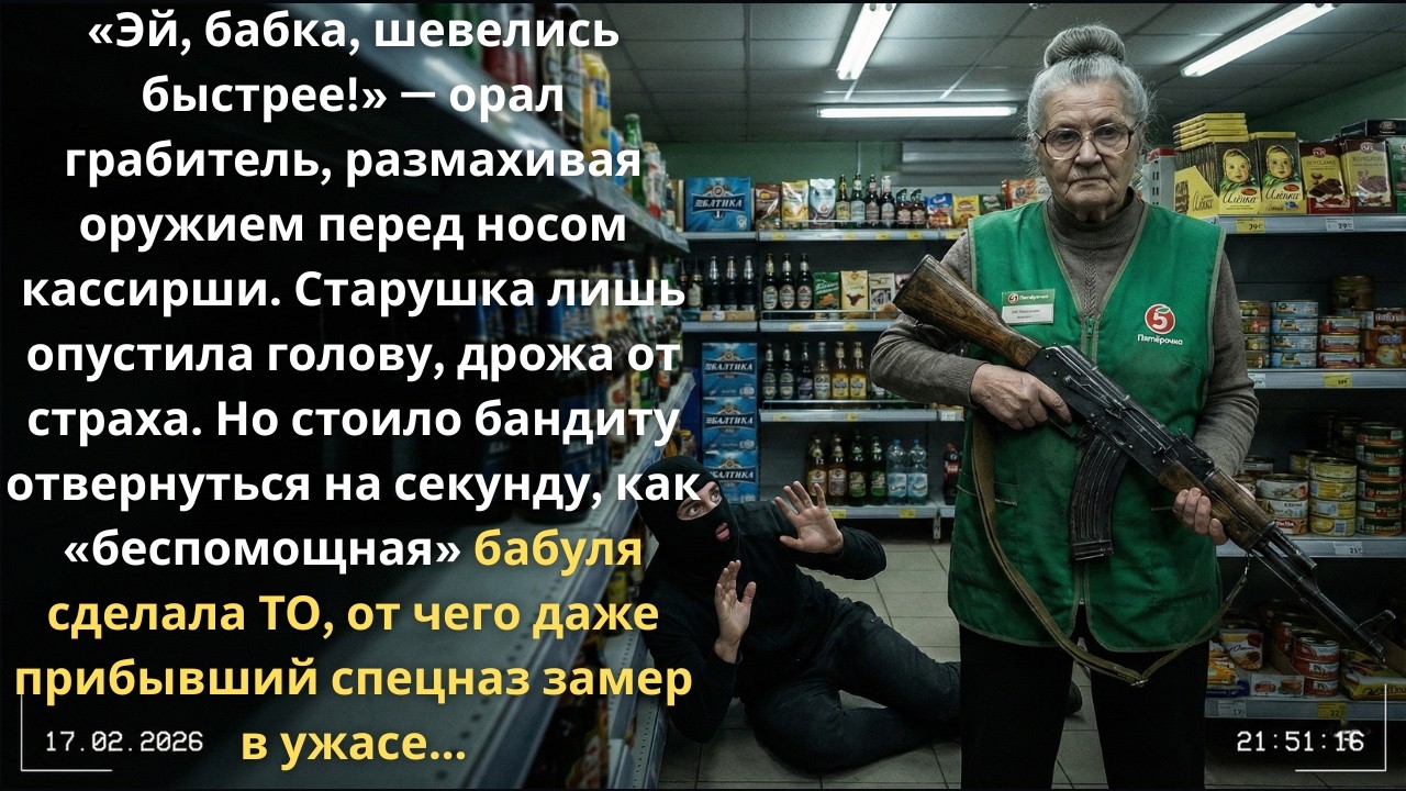 «Убирайся, бабка!» орал бандит. Но через секунду он пожалел, что родился...