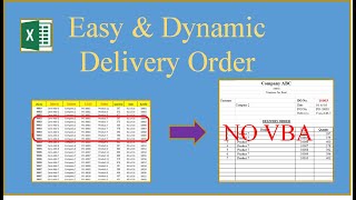 How to create Dynamic Delivery Order without using VBA in Excel