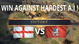 AOE4 | HOW TO WIN AGAINST HARDEST A.I FOR BEGINNERS | ENGLISH vs RUS