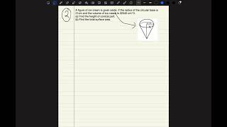 Find height and total surface area of ice cream | SEE Class 10 Maths